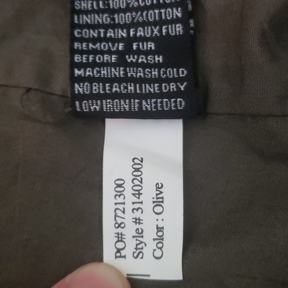 𝅺O'NEILL Olive Fur Outdoor Preppy Snow Winter City Cottage School Parka -Junior - Picture 8 of 8